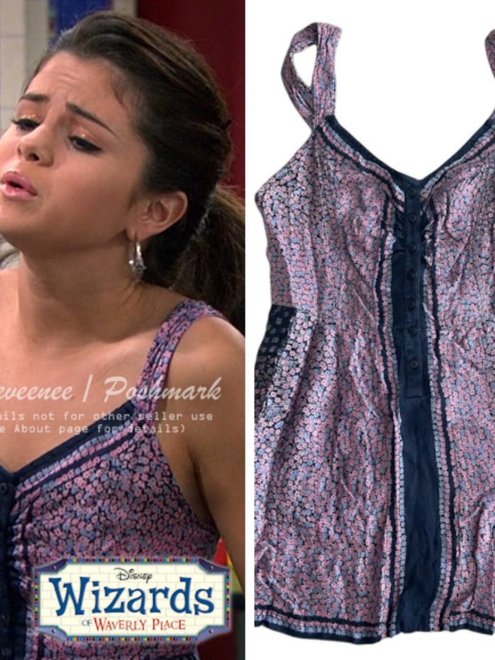 Free People Floral Babydoll Tank ASO Alex Russo